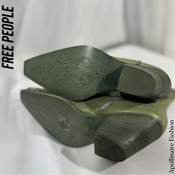 FREE PEOPLE BRAYDEN WESTERN BOOTS IN GREEN SIZE 37.5 NEW - Picture 4 of 8